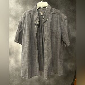 Eddie Bauer Men's Charcoal Denim Button Down Shirt